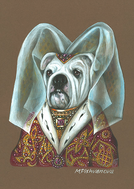 Bulldog_Lady_ArtPrint_AnimalCentury