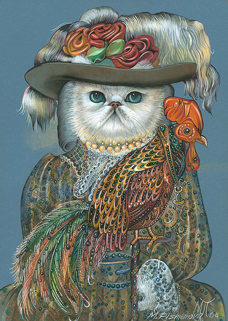 CatArtPrintMechanicalRooster_AnimalCentury