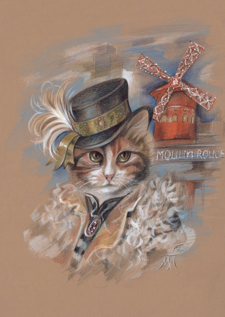 MoulinRougeCatArtPrint__AnimalCentury